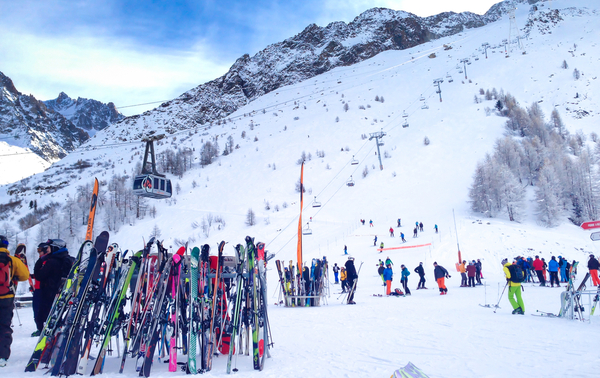 people on ski slope in Chamonix