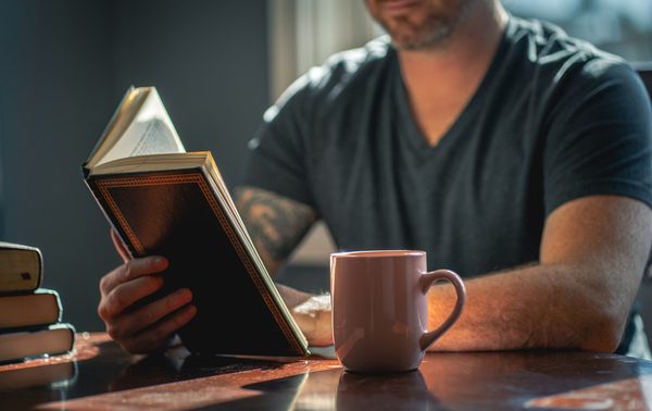 A man reading a book